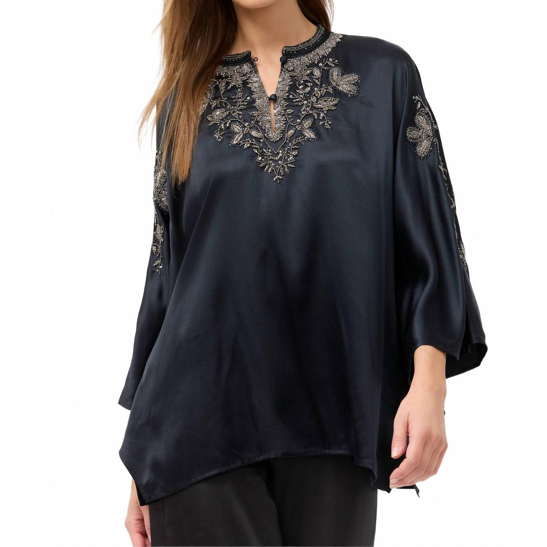New Johnny Was La Jolla Kaftan Top In Black